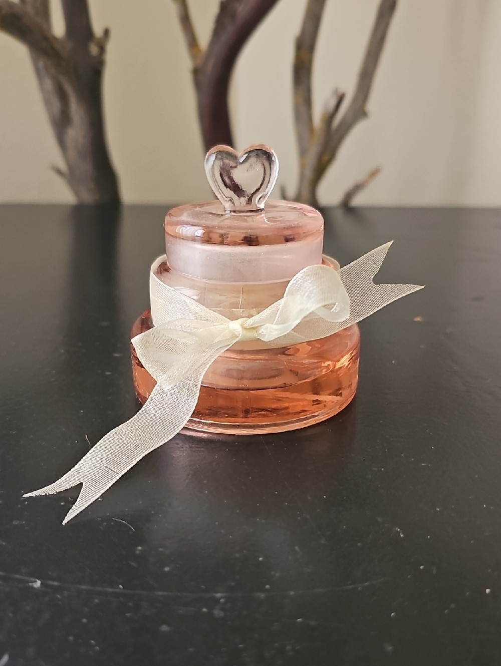 Square Nest Pink Glass Tea Light Candle Holder